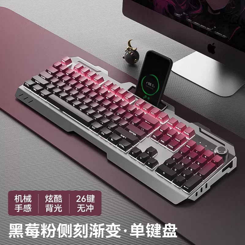 【单键盘】金属侧刻-黑莓粉